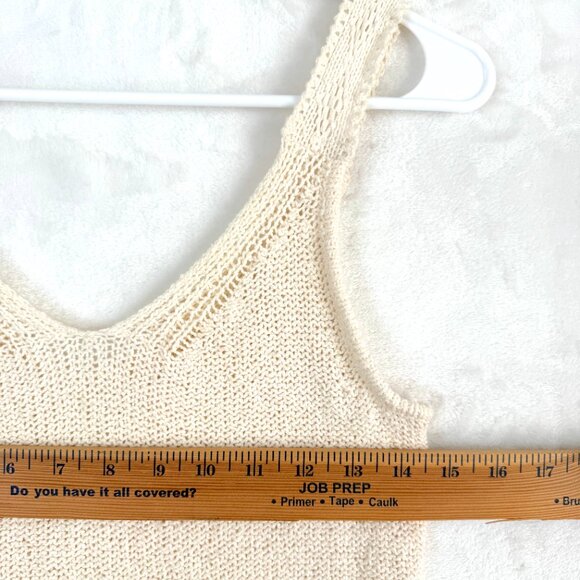 Madewell Crochet Open Stitch V Neck Resort Chic Classic Tank Top Womens XS Cream - Picture 4 of 6